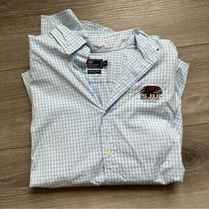 Vineyard Vines Light Blue Checkered Men's Shirt Saint Joseph’s University